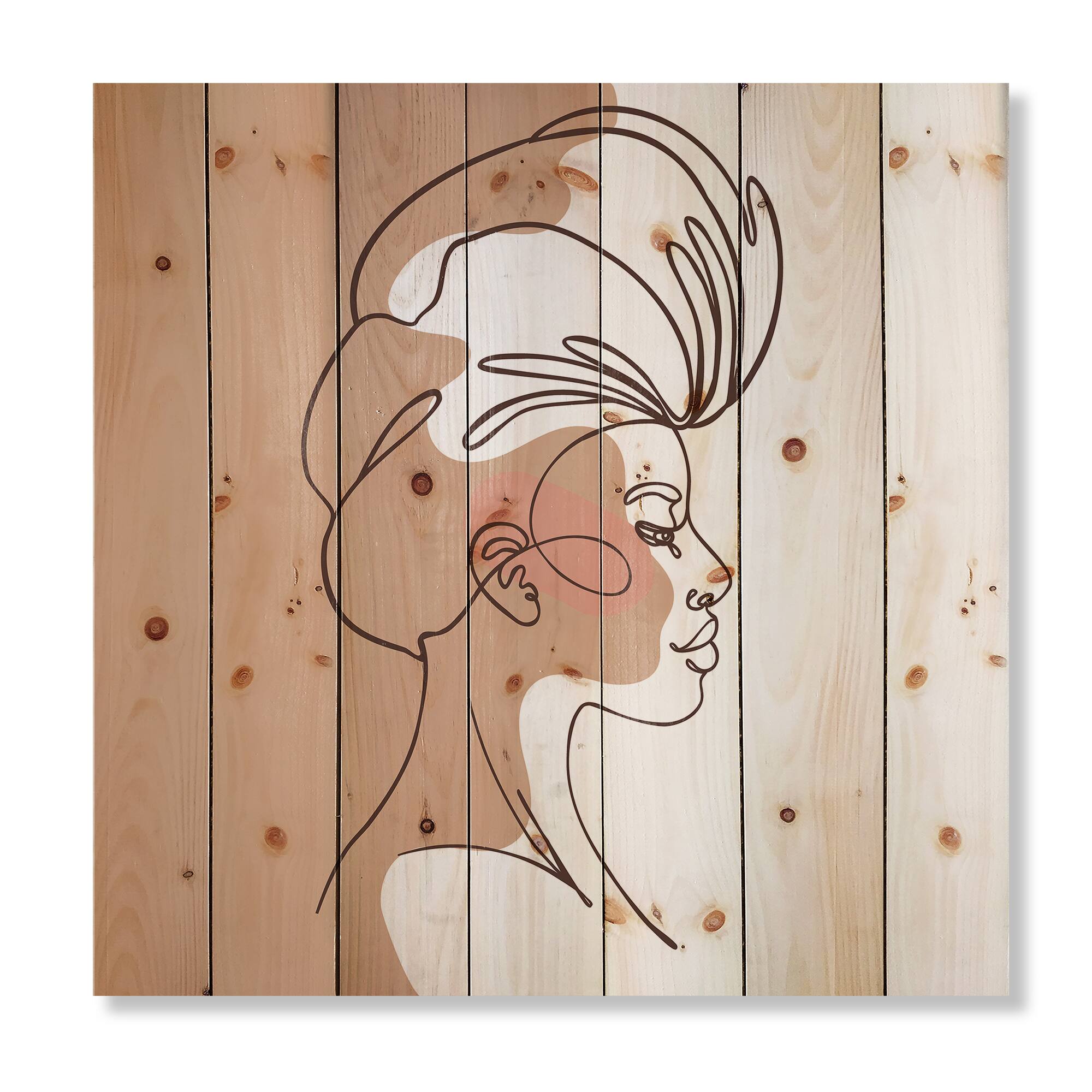 Designart - One Line Portrait of African American Woman II